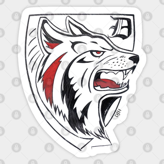 White Wolf, Shield design. Sticker by The Birth Of Optima